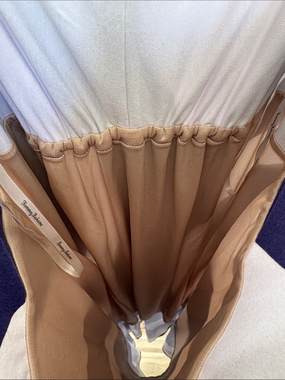 Tommy Bahama Navy and White Striped Maxi Dress with Drawstring Waist - Picture 5 of 5